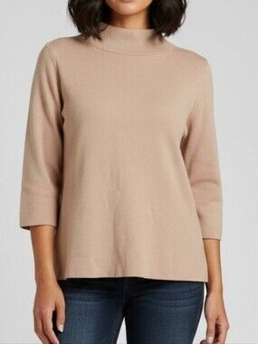 Rielle Tan Funnel Neck Pullover